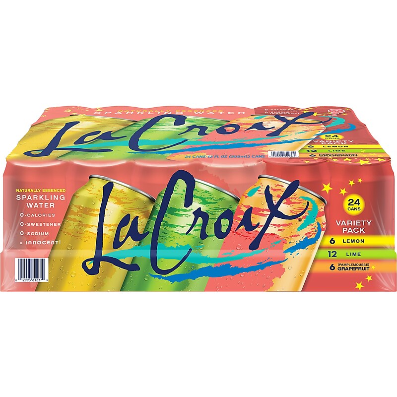 Lacroix Sparkling Water Variety Pack, Lime/Lemon/Grapefruit, 12 oz., 24/Carton (15114428) image 1