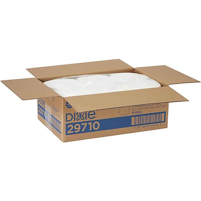 Dixie Food Service Wipers, 12" x 8.1", White, 135 Sheets/Roll, 6/Carton (29710) image 1