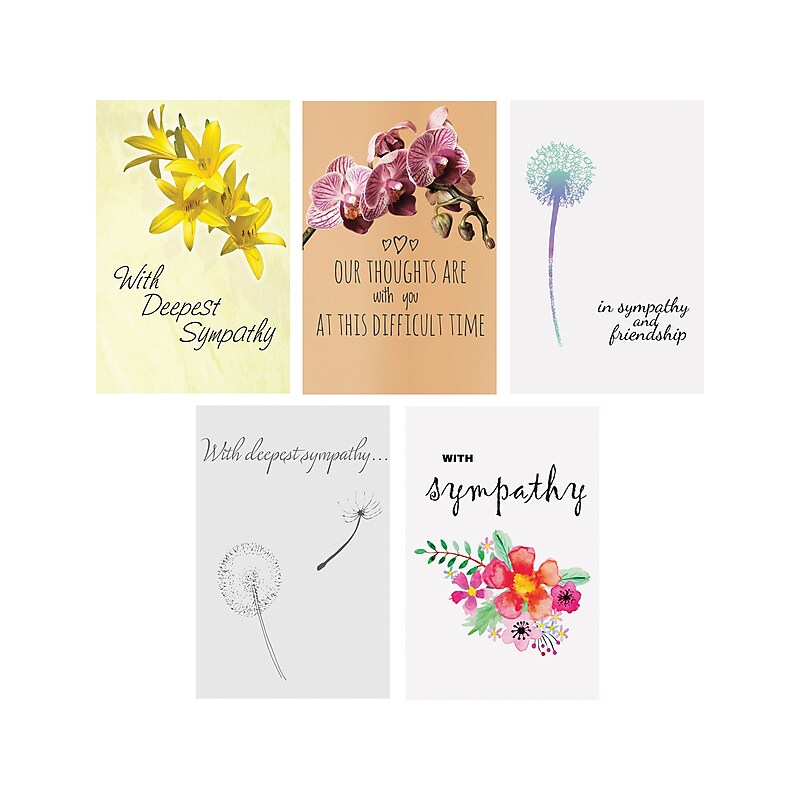 Better Office Sympathy Cards with Envelopes, 6" x 4", Assorted Colors, 100/Pack (64540) image 1