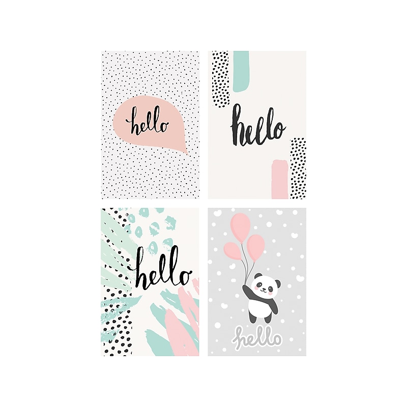 Better Office Hello Cards with Envelopes, 6" x 4", Assorted Colors, 100/Pack (64560) image 1