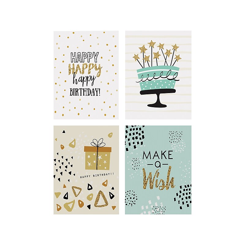 Better Office Birthday Cards with Envelopes, 6" x 4", Assorted Colors, 100/Pack (64530) image 1