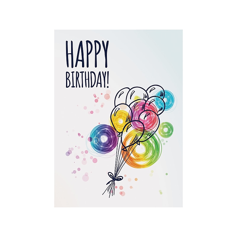 Better Office Birthday Cards with Envelopes, 6" x 4", Multicolor, 100/Pack (64531) image 1