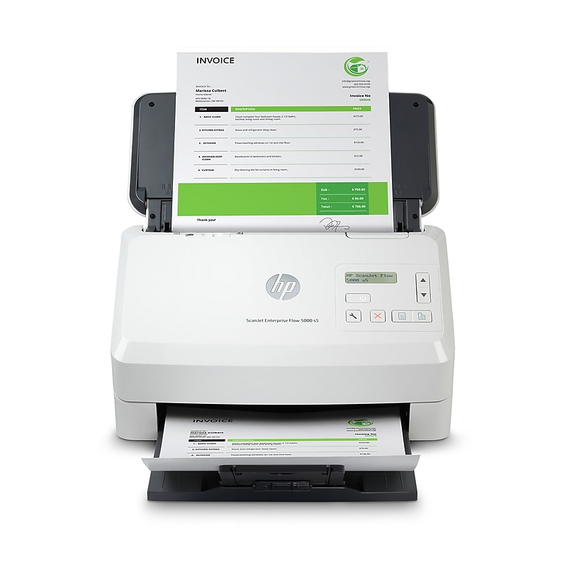 HP ScanJet Enterprise Flow 5000 s5 Duplex Desktop Document Scanner, White (6FW09A#BGJ) image 1