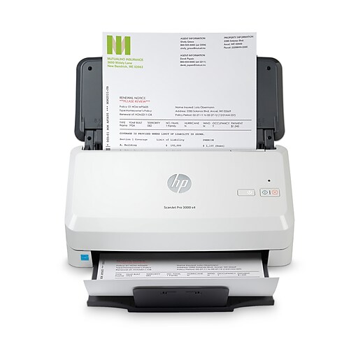 HP Scanjet Pro 3000 s4 Duplex Desktop Document Scanner, White (6FW07A