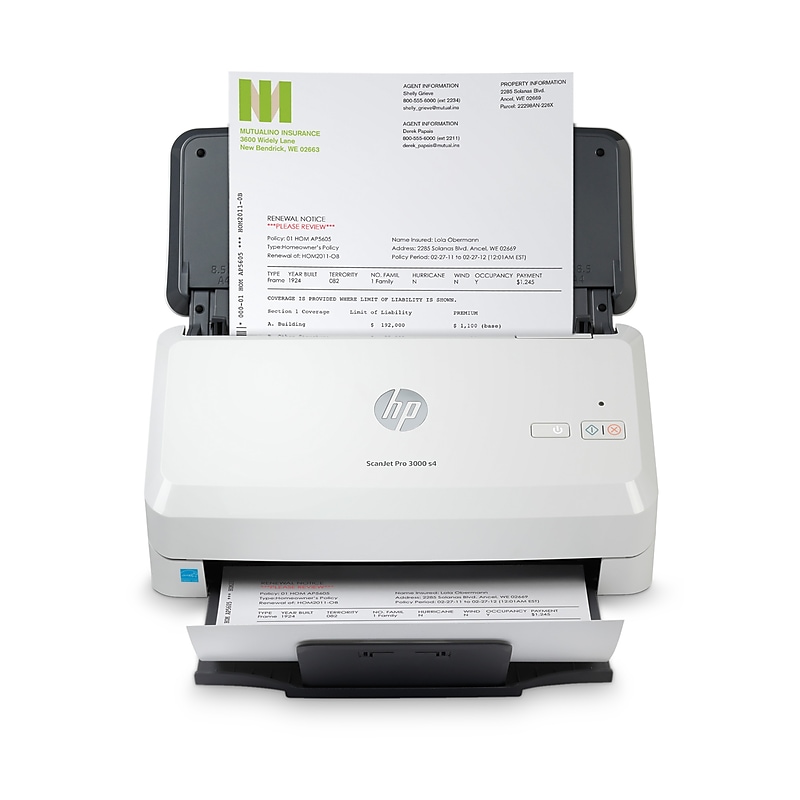 HP Scanjet Pro 3000 s4 Duplex Desktop Document Scanner, White (6FW07A#BGJ) image 1