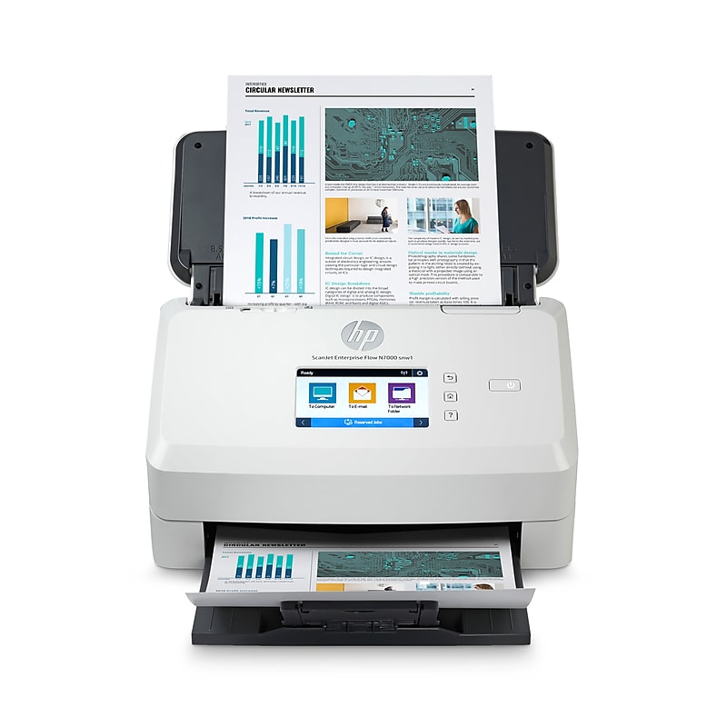 HP ScanJet Enterprise Flow N7000 Snw1 Duplex Desktop Document Scanner, White (6FW10A#BGJ) image 1