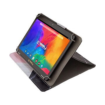 Linsay 10.1" Tablet with Black/Pink/White Marble Case, 2GB Memory, 16GB Storage, Android Pie OS, Black (F10IPCMBW)