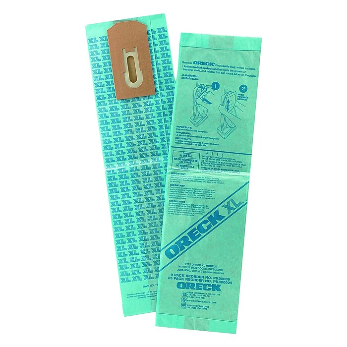 Oreck Commercial XL Upright Type CC Filtration Vacuum Bags, Green