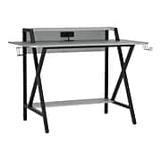 Studio Designs Challenger 53" Metal Computer Desk, Silver/Black (51256)