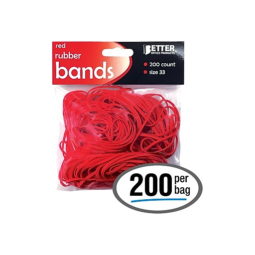 Better Office MultiPurpose 33 Rubber Bands, 3.5" x 0.125", Latex Free