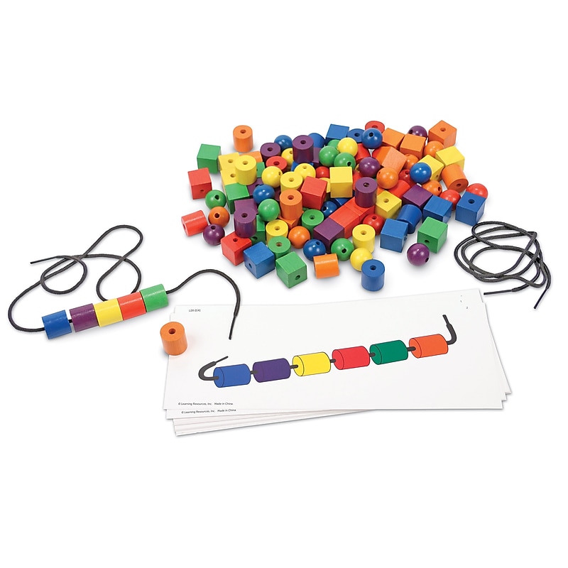 Learning Resources Beads and Pattern Cards Activity Set, 130/Set (LER0139) image 1