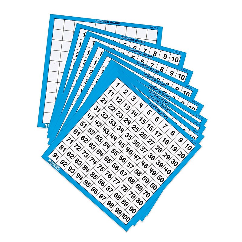Learning Resources Laminated Hundred Boards, Pack of 10 (LER0375) image 1