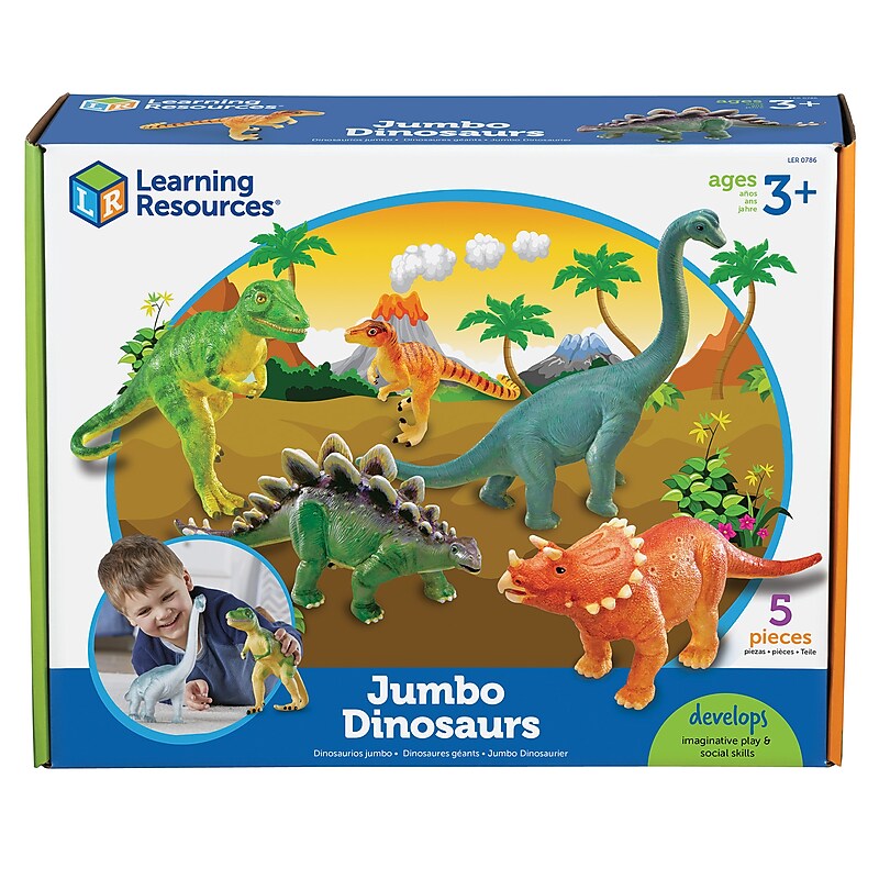 Learning Resources Jumbo Dinosaurs, Set of 5 (LER0786) image 1