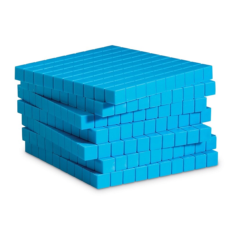 Learning Resources Blue Plastic Base Ten Flat Set, 10 Pieces (LER0926) image 1