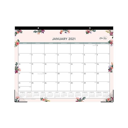 2021 Blue Sky 17" x 22" Desk Pad Calendar, Ashlyn, Multicolor (131665