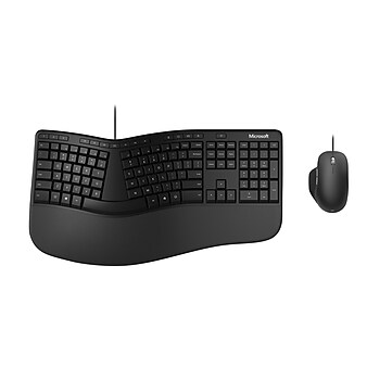 Microsoft Ergonomic Desktop RJU-00001 Keyboard and Mouse Combo, Black