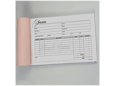 COSCO Service Invoice Form Book With Slip 3 Part Carbonless 5 38 X 8 12 Artistic Book Of 50 Sets