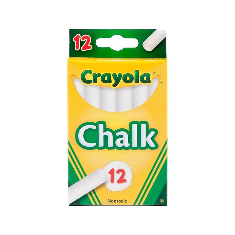 Crayola Chalkboard Chalk Sticks, White, 12/ Box, 36 Boxes/Bundle (BIN320-36) image 1