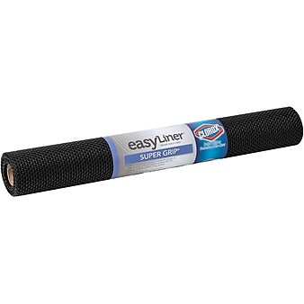 Duck Super Grip EasyLiner with Clorox Plastic Shelf Liner, 20", Black (284150)
