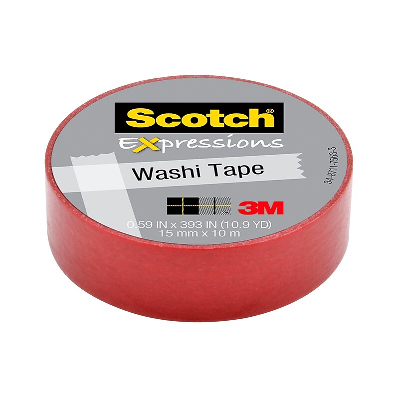 Scotch® Expressions Tape, .59" 393", Red (C314-RED) image 1