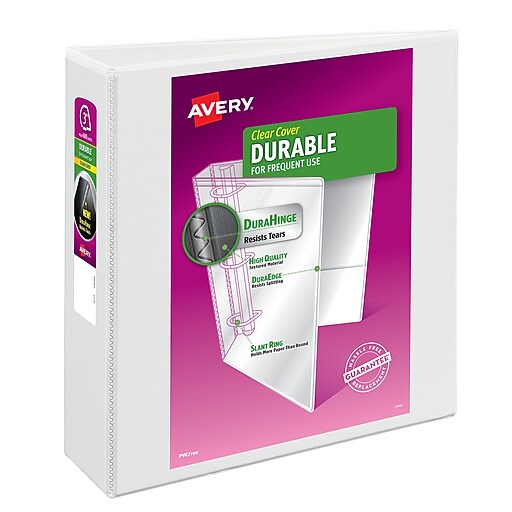 Avery Durable Standard 3" 3Ring View Binder, White (09701) Staples