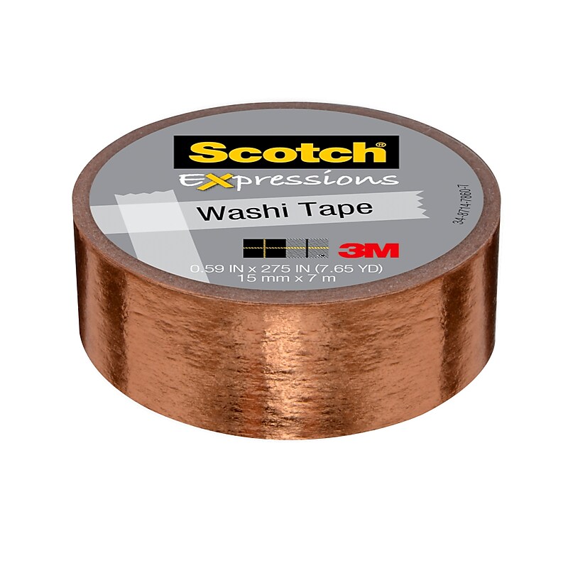 Scotch® Expressions Washi Tape, .59" x 275" Copper Foil, 1/Pack (C614-CPR) image 1