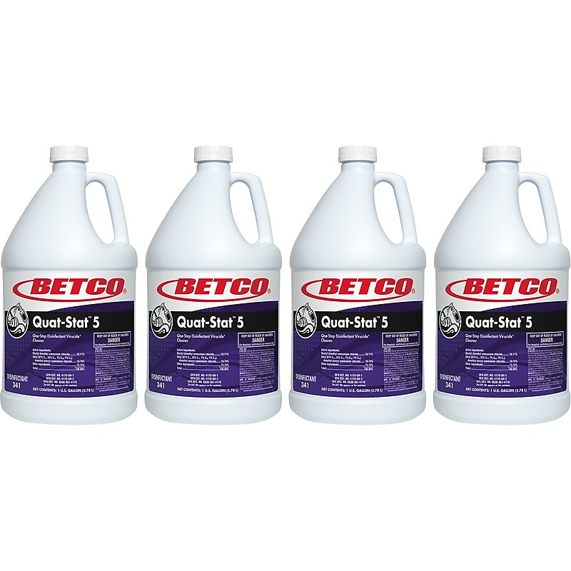 Betco Quat-Stat 5 Disinfectant Liquid Bottle, Lavender, 128 oz., 4/Carton (34104-00) image 1
