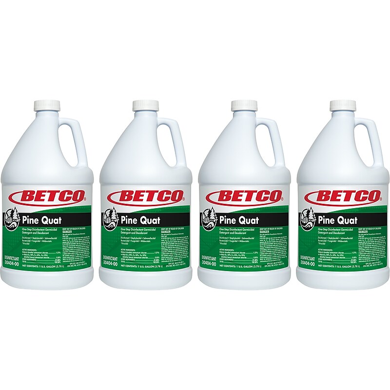 Betco Pine Quat Disinfectant Liquid Bottle, Pine, 128 oz., 4/Carton (30404-00) image 1