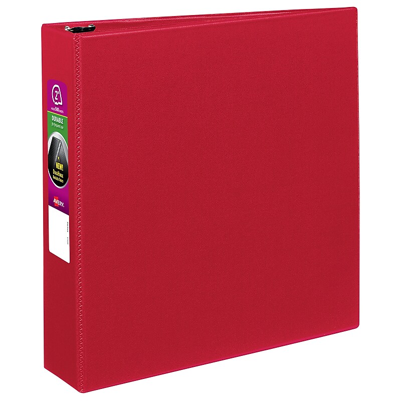 Avery 2" 3-Ring Non-View Binders, Slant Ring, Red (27203) image 1