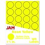 JAM Paper Round Label Sticker Seals, 1 2/3" Diameter, Neon Yellow, 24 Labels/Sheet, 5 Sheets/Pack (354329582)~#|#~sp92281097_sc7