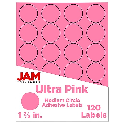 Self Adhesive Labels for Colour Coding 30 Pink Stickers