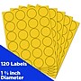 JAM Paper Circle Round Label Sticker Seals, 1 2/3 Inch Diameter, Yellow, 24 Labels/Sheet, 5 Sheets/Pack (147627067)~#|#~sp92281286_sc7