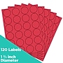 JAM Paper Circle Round Label Sticker Seals, 1" Diameter, Red, 24 Labels/Sheet, 5 Sheets/Pack (3147612194)~#|#~sp92281305_sc7