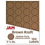 JAM Paper Circle Round Label Sticker Seals, 1 2/3 Inch Diameter, Brown Kraft, 120/Pack (3147612192)~#|#~sp92281319_sc7