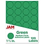 JAM Paper Round Label Sticker Seals, 1 2/3" Diameter, Green, 24 Labels/Sheet, 5 Sheets/Pack (147627041)~#|#~sp92281321_sc7