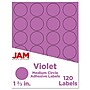 JAM Paper Circle Round Label Seals, 1 2/3" Diameter, Violet Purple, 24 Labels/Sheet, 5 Sheets/Pack (147627058)~#|#~sp92281326_sc7