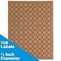 JAM Paper Circle Round Label Sticker Seals, 0.75 Inch Diameter, Brown Kraft, 108/Pack (3147612188)~#|#~sp92281372_sc7