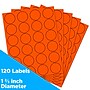 JAM Paper Round Label Sticker Seals, 1 2/3" Diameter, Neon Red, 24 Labels/Sheet, 5 Sheets/Pack (354329579)~#|#~sp92281382_sc7