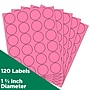 JAM Paper Circle Round Label Seals, 1 2/3" Diameter, Ultra Pink, 24 Labels/Sheet, 5 Sheets/Pack (147627062)~#|#~sp92281399_sc7
