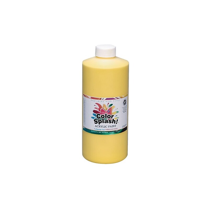 Color Splash 32 oz. Acrylic Paint, Yellow (PT3362003) image 1