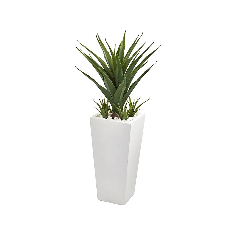 Nearly Natural Spiky Agave Plant in Planter (9641) image 1