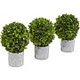 Nearly Natural Topiary Boxwood Plant in Pot, 3/Pack (4340-S3)~#|#~sp92290959_sc7