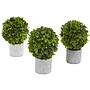 Nearly Natural Topiary Boxwood Plant in Pot, 3/Pack (4340-S3)~#|#~sp92290960_sc7