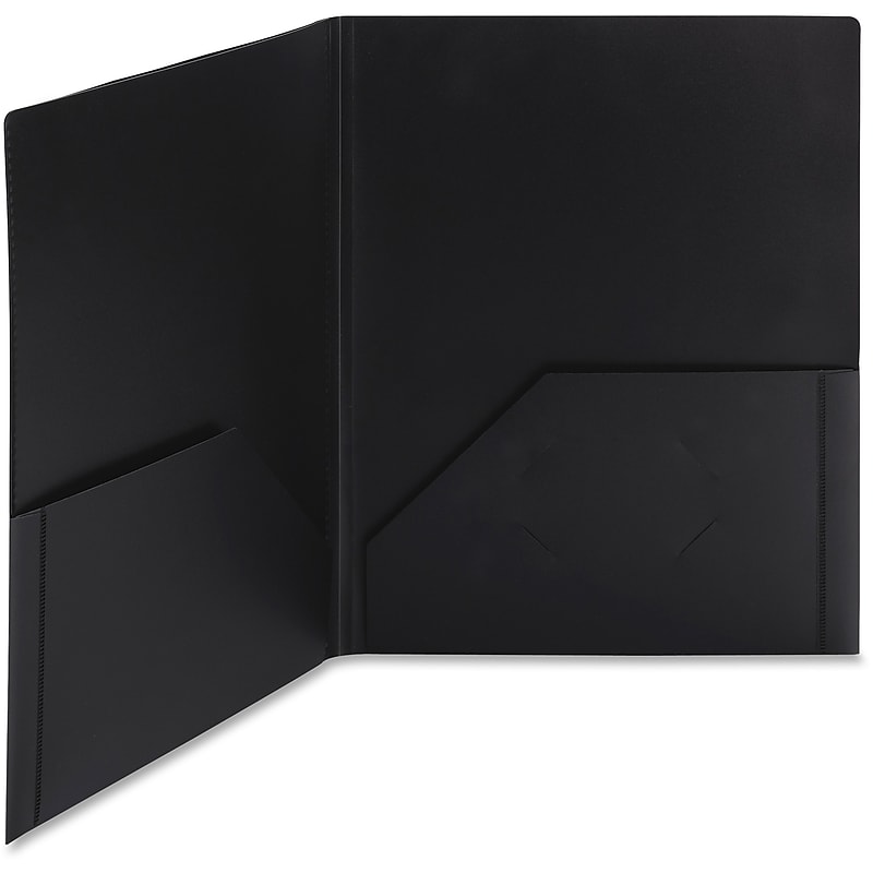 Smead Frame View Poly 2-Pocket Presentation Folder, Black, 5/Box (87705) image 1
