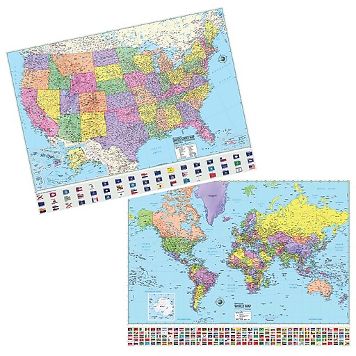 Kappa Map Group/Universal Maps U.S. & World Physical/Political Map Set