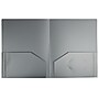 JAM Paper Heavy Duty 2-Pocket Plastic Folders, Silver, 6/Pack (383HSIA)~#|#~sp92366467_sc7