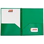 JAM Paper 2-Pocket Plastic Folders with 3 Fasteners, Green, 6/Pack (382ECGRD)~#|#~sp92366484_sc7
