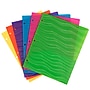 JAM Paper Heavy Duty 3-Hole Punched 2-Pocket Plastic Folders, Multicolored, Assorted Wave Colors, 6/Pack (383HPWAVEAST)~#|#~sp92366487_sc7