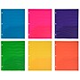 JAM Paper Heavy Duty 3-Hole Punched 2-Pocket Plastic Folders, Multicolored, Assorted Wave Colors, 6/Pack (383HPWAVEAST)~#|#~sp92366490_sc7