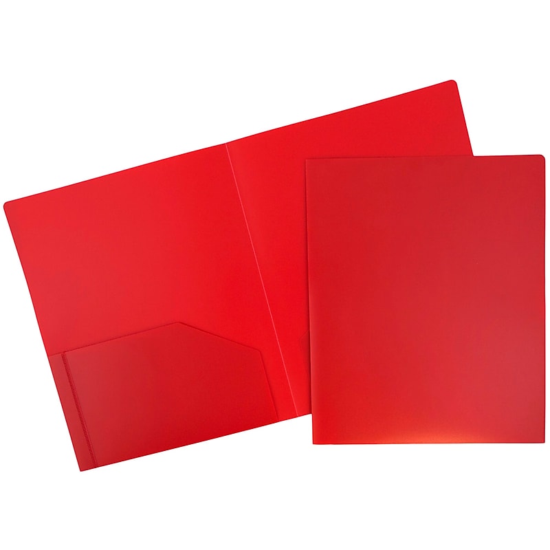JAM Paper Heavy Duty 2-Pocket Folders, Red, 6/Pack (383HREDZ) image 1